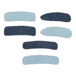6 piece denim fabric hair clips